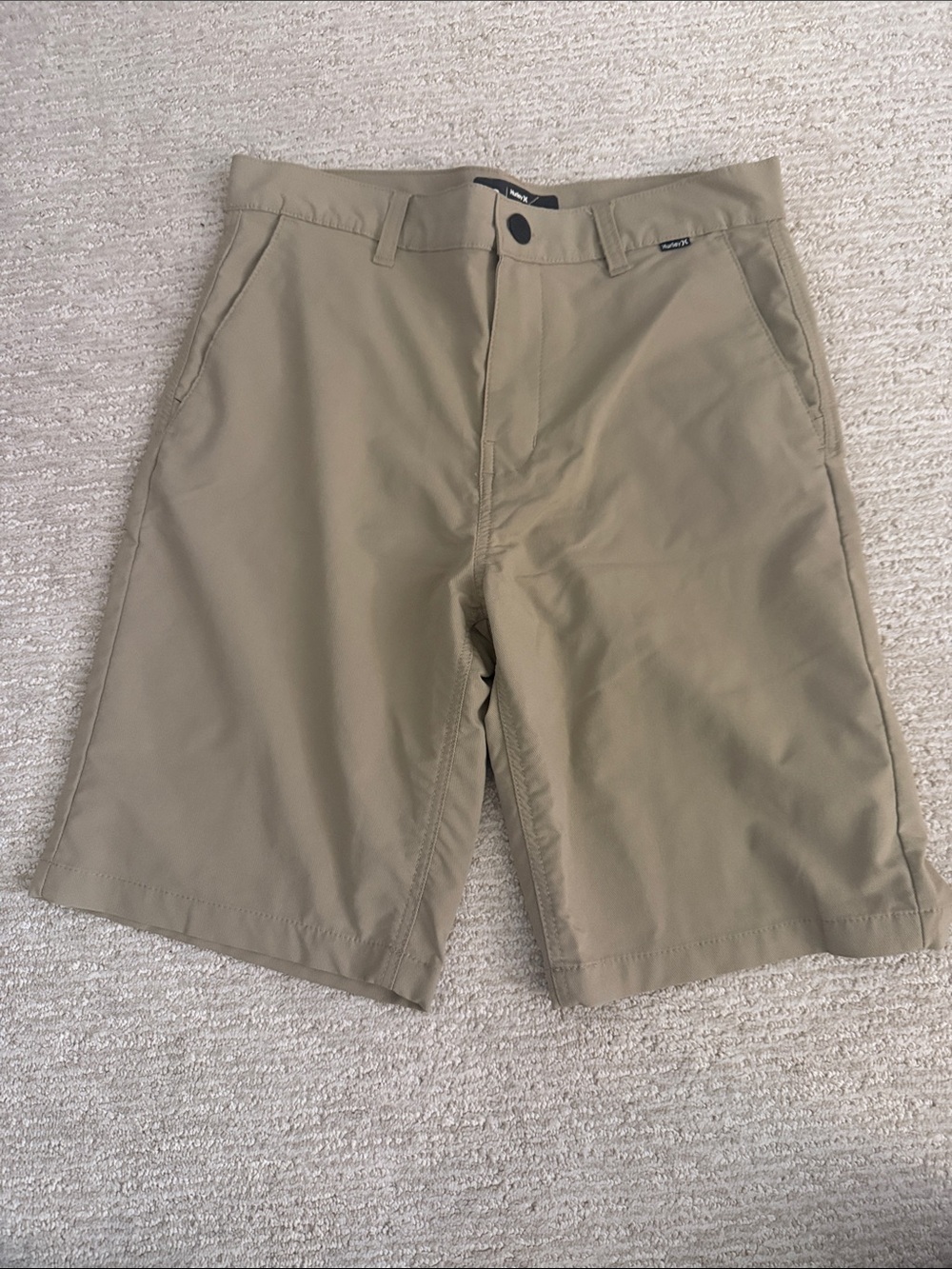 EUC Hurley Boys Tan Flat-Front Performance Shorts size 18